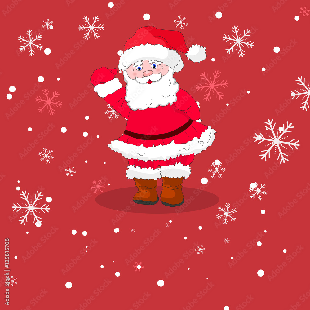 Santa Claus and snowflakes Santa Claus and snowflakes