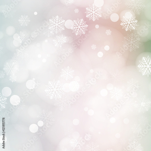 Christmas card with glowing snowflakes and bokeh eps10