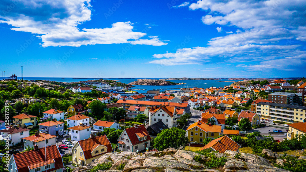 Naklejka premium Splendid view from the highest point on the island Orust, Sweden