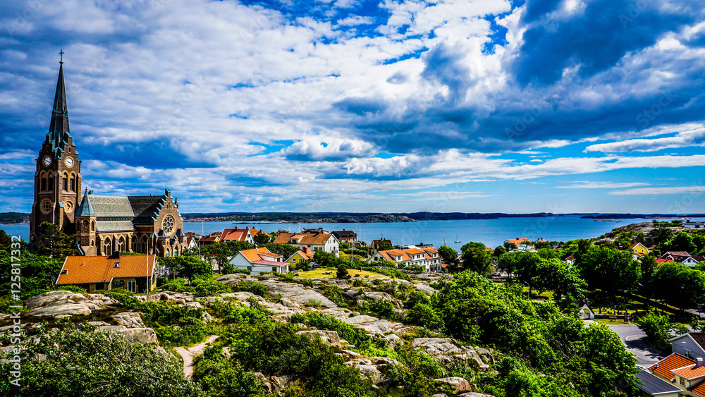 Splendid view from the highest point on the island Orust, Sweden