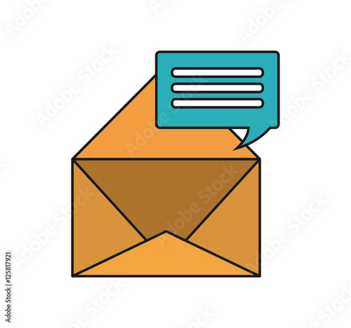 Envelope and bubble icon. Emal mail message and letter theme. Isolated design. Vector illustration photo