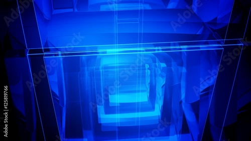 Blue Background Design Cube