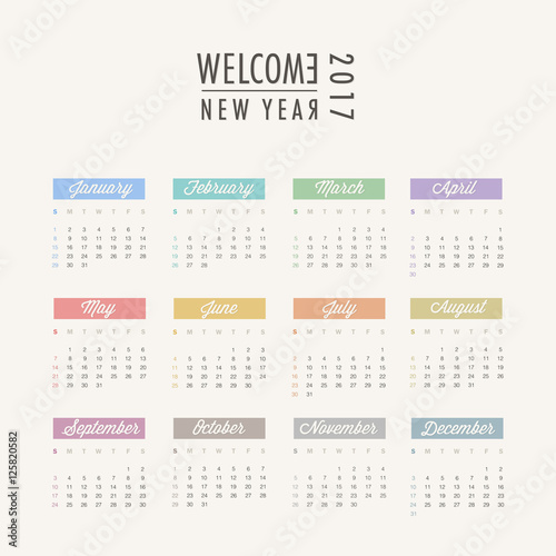 2017 isolated calendar design.