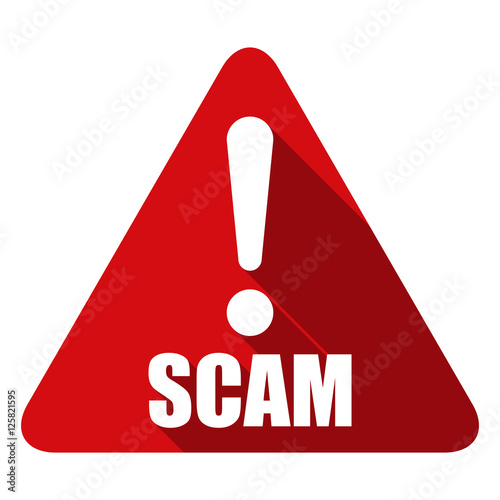 Scam warning sign illustration