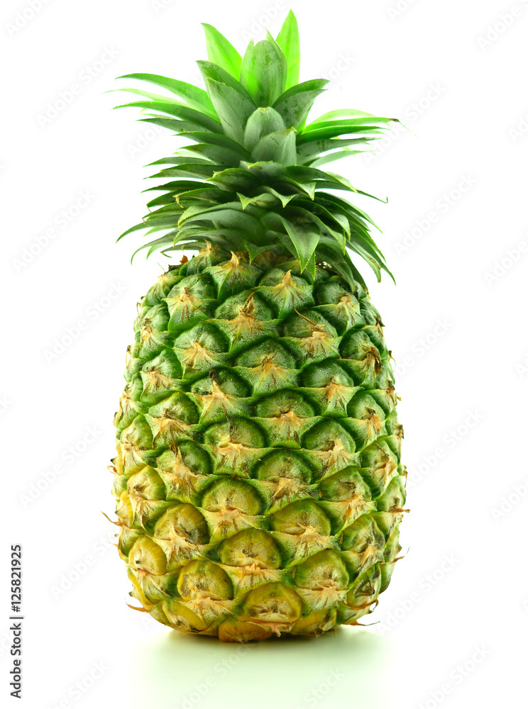 Fototapeta premium Ripe half pineapple isolated on white