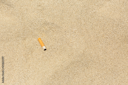 Cigarette butts were left on the beach