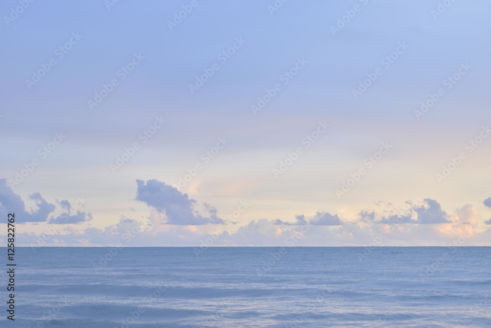 Beautiful blue sky over the sea at sunset