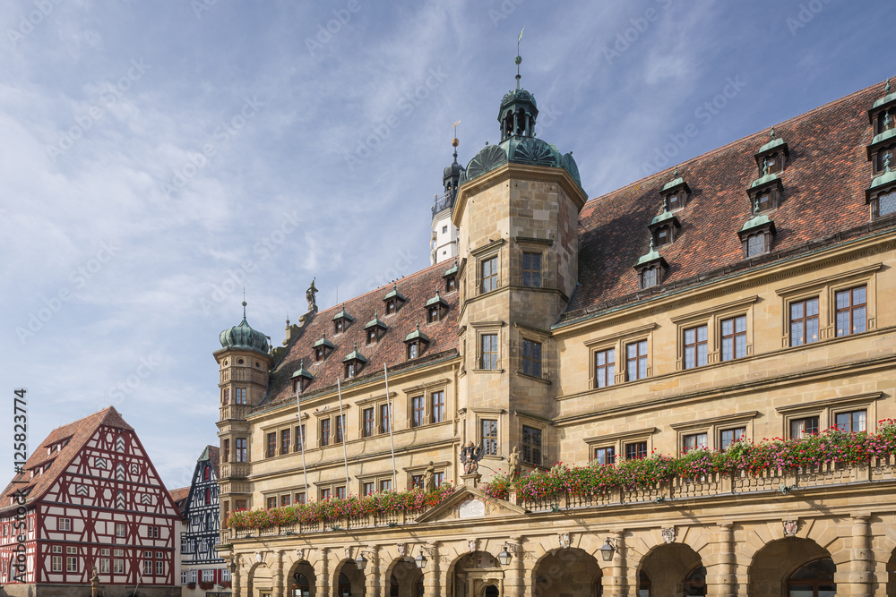 Upper part of the town hall of Rothenburg of der Tauber