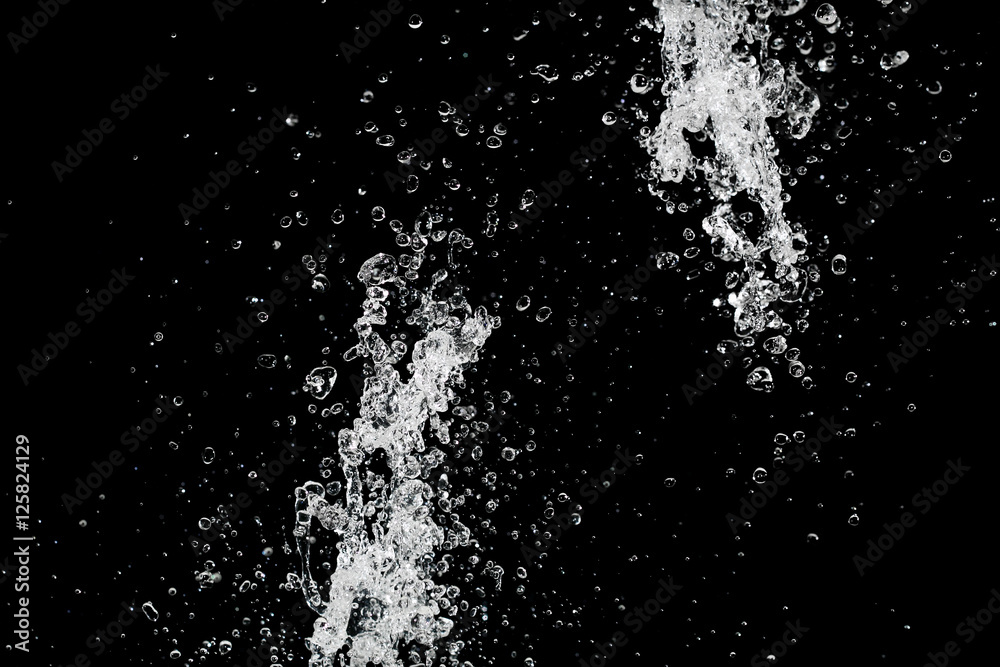 water splash isolated on black