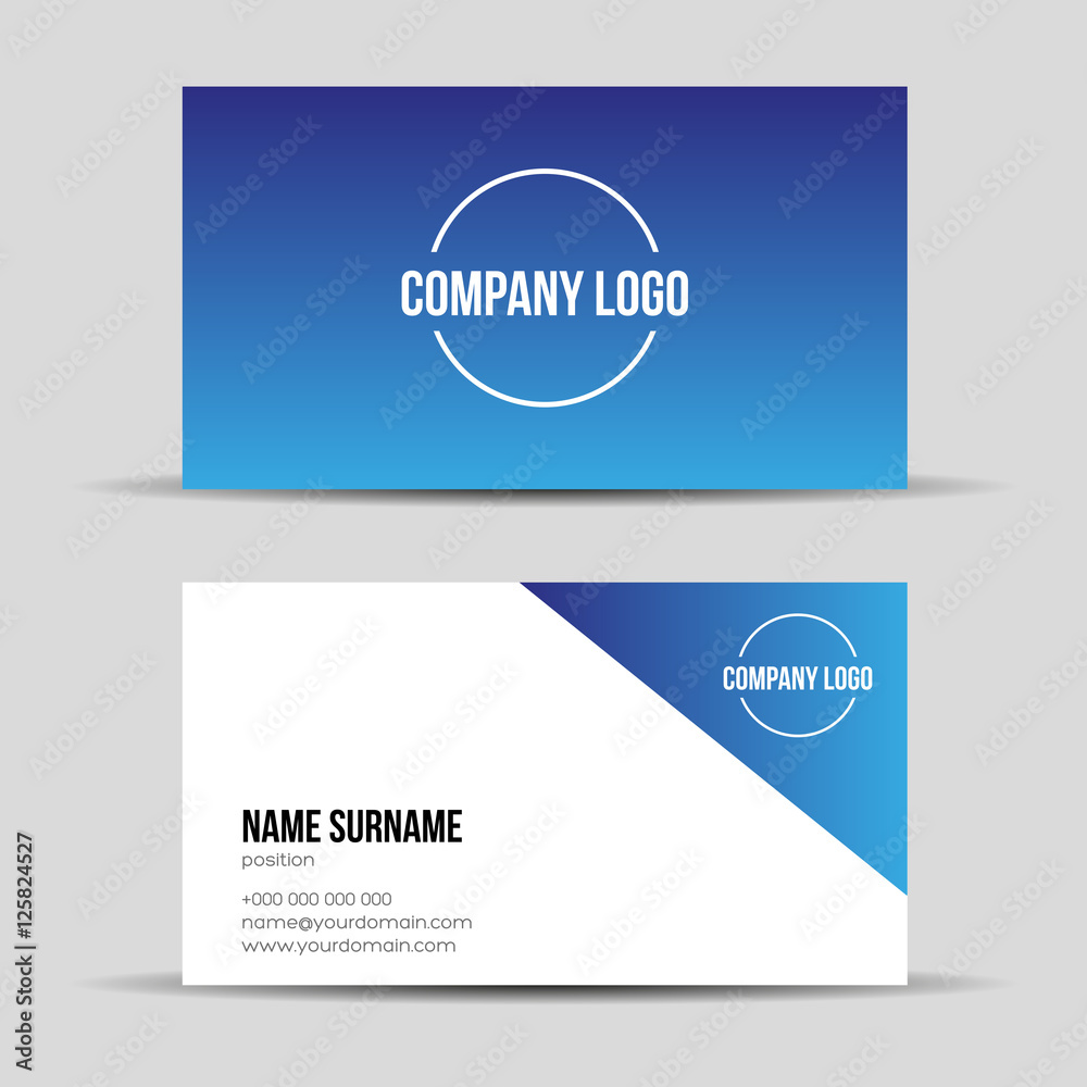 Obraz premium Modern blue business card template