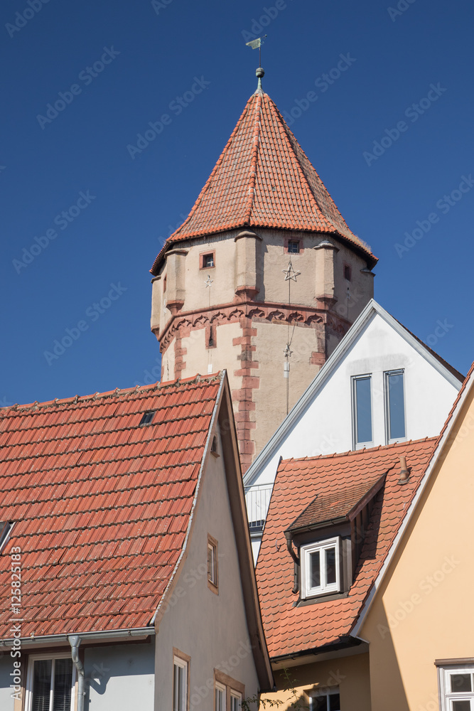 Pointed Tower, seen from the centre of Wertheim along the Romanitc Road Pointed Tower, seen from the centre of Wertheim along the Romanitc Road