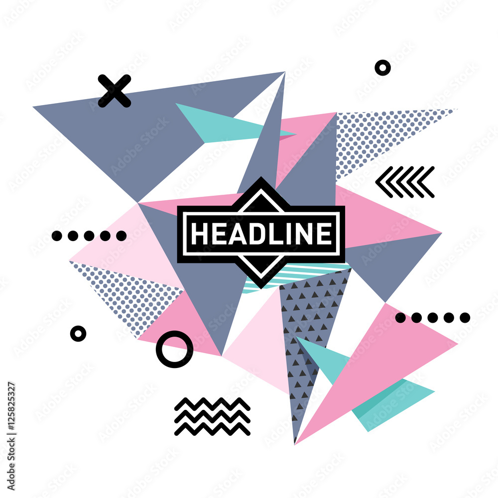 Obraz premium Abstract vector banner with Geometric Pattern. Triangles Backgro