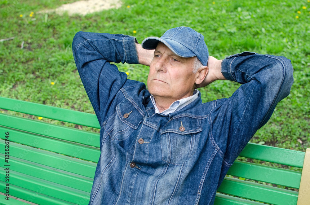 Fototapeta premium Aged man is resting
