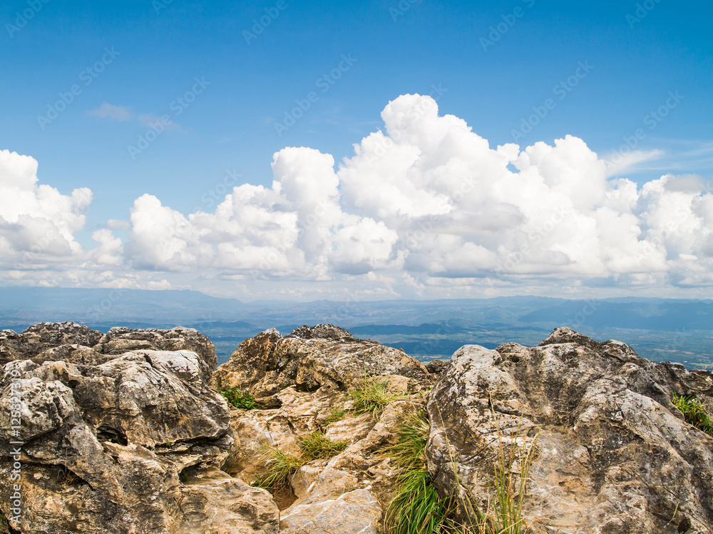Fototapeta premium Rock mountain cliff and sky