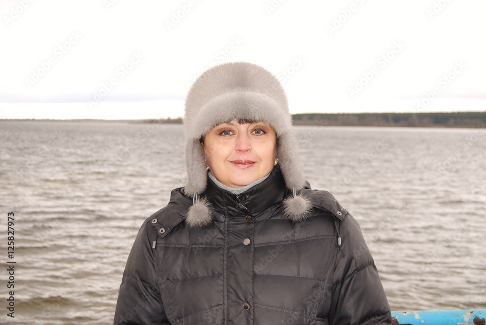 woman near the lake