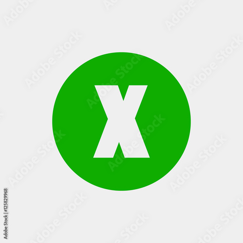 Letter X vector, logo. Useful as branding symbol, identity, alphabet element, circle app icon, clip art and illustration.