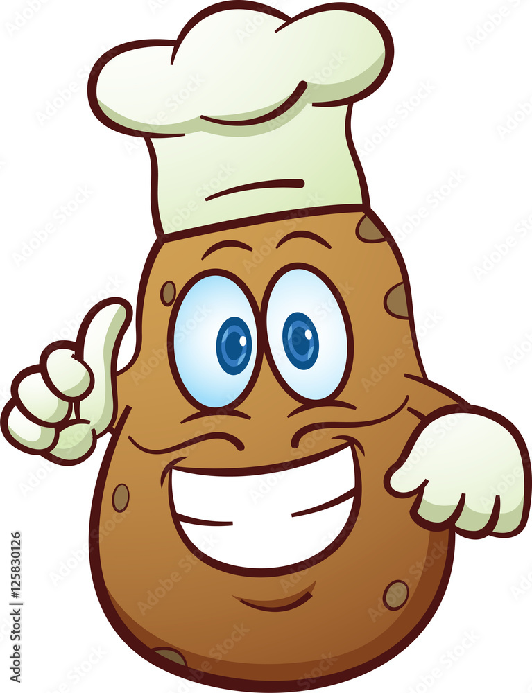 Potato Chef Cartoon Stock Vector | Adobe Stock