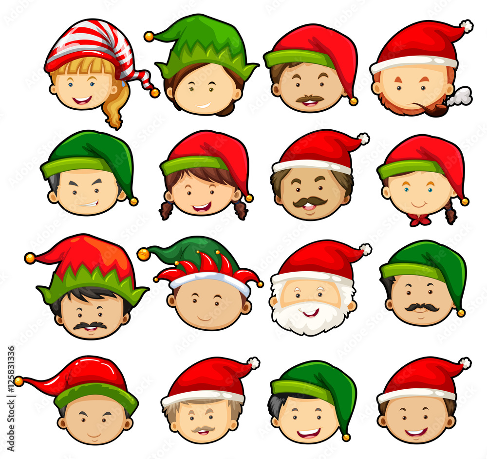 People in christmas hats