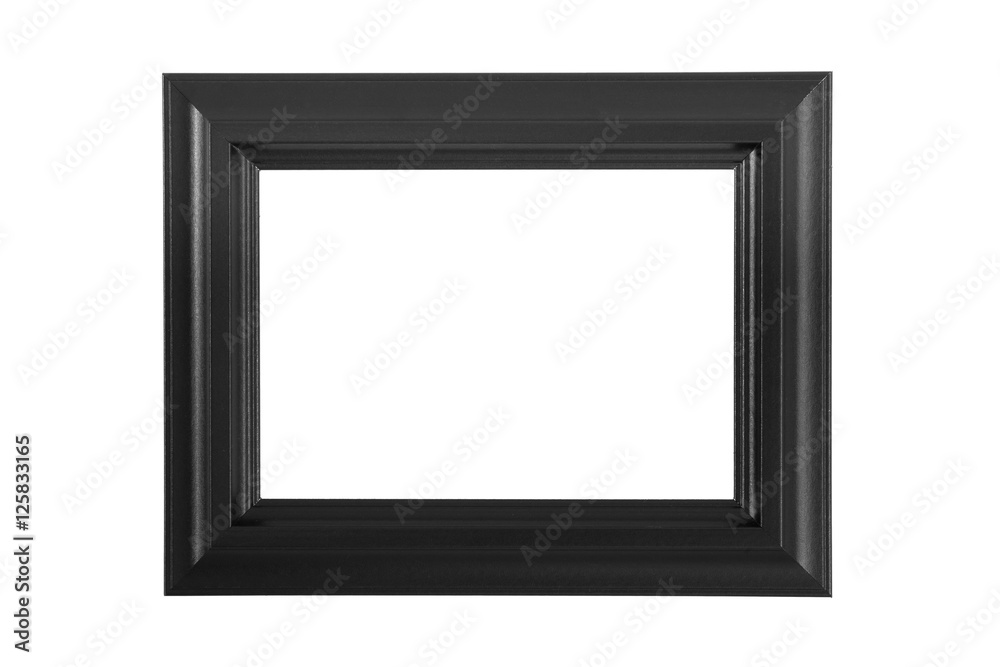 Black picture frame isolated on white. Black picture frame isolated on white.