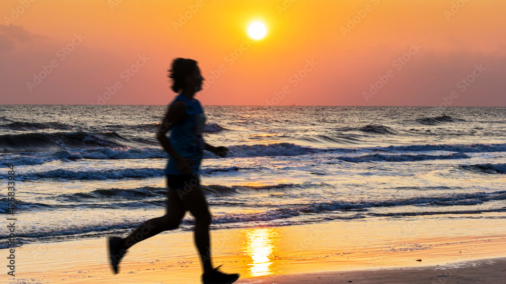 People run at beach