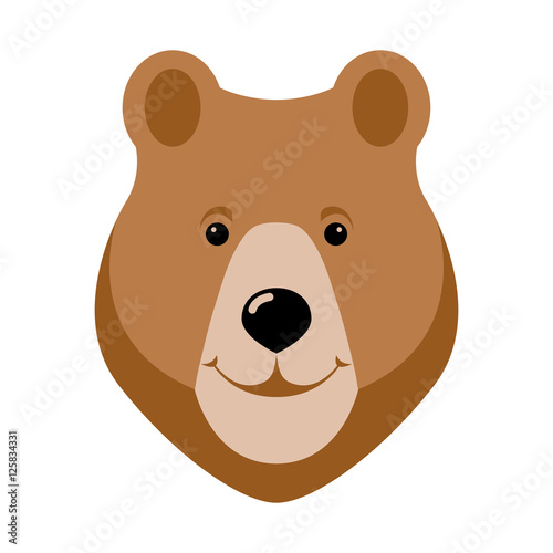 bear head vector illustration style Flat
