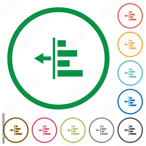 Decrease left indent flat icons with outlines