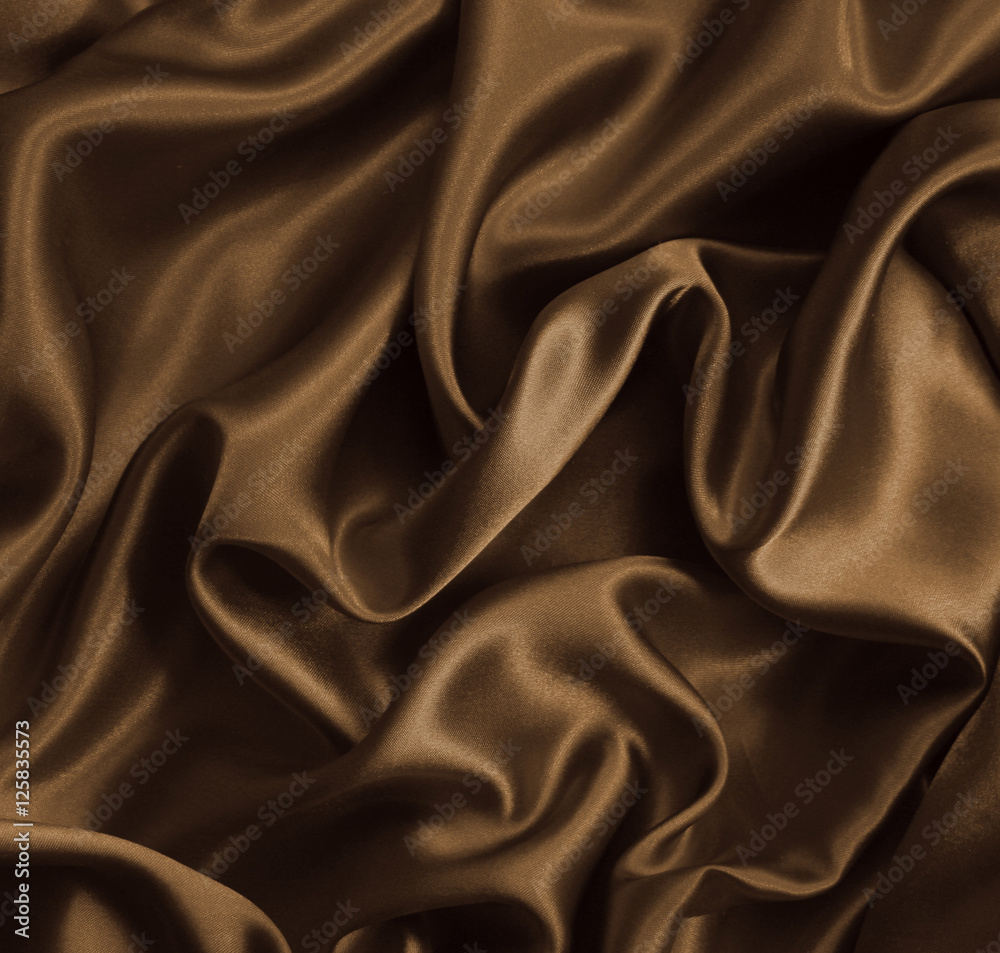 Fototapeta premium Smooth elegant golden silk as background. In Sepia toned. Retro