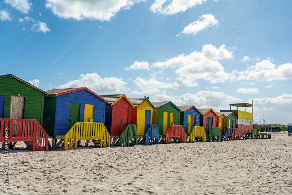 Beachhouses at Muizenberg Beach, Cape Town, South Africa