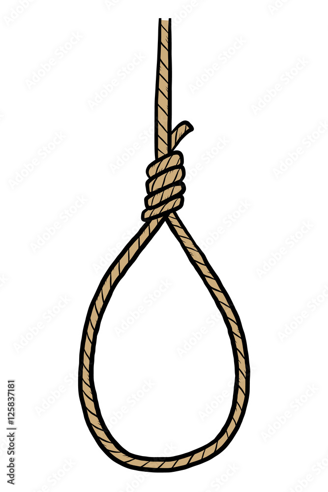 hanging rope / cartoon vector and illustration, hand drawn style