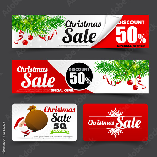 012 Collection of merry christmas santa tag banner promotion sal