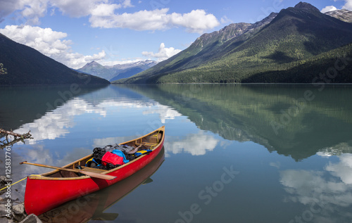 Red Canoe on Still lake © Matt Dichter