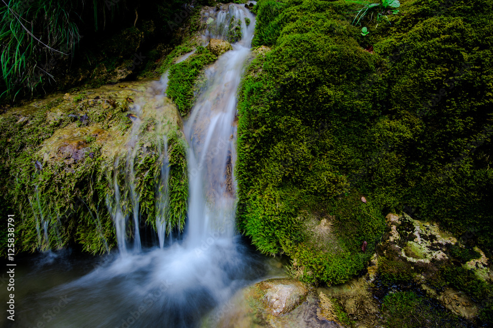 Waterfall in carpathian mountains