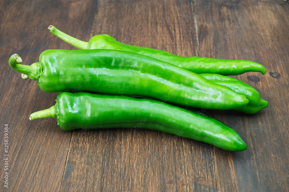 Organic long green peppers