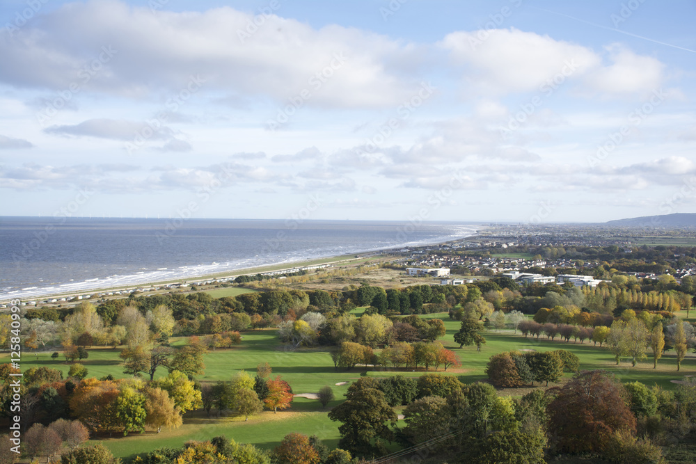 Abergele coastline, the sea meets the countryside in Autumn showing