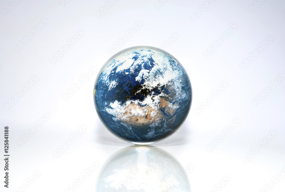 Planet Earth in crystal ball, Elements of this image furnished by NASA