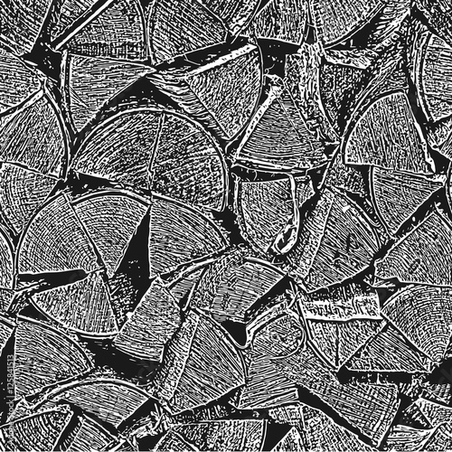 Seamless from stack of wood. Firewood texture. Vector illustrati