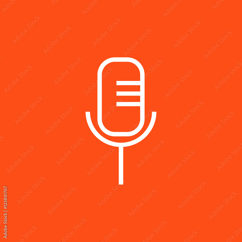Microphone icon vector, clip art. Also useful as logo, web UI element, symbol, graphic image, silhouette and illustration. Microphone icon vector, clip art. Also useful as logo, web UI element, symbol, graphic image, silhouette and illustration.