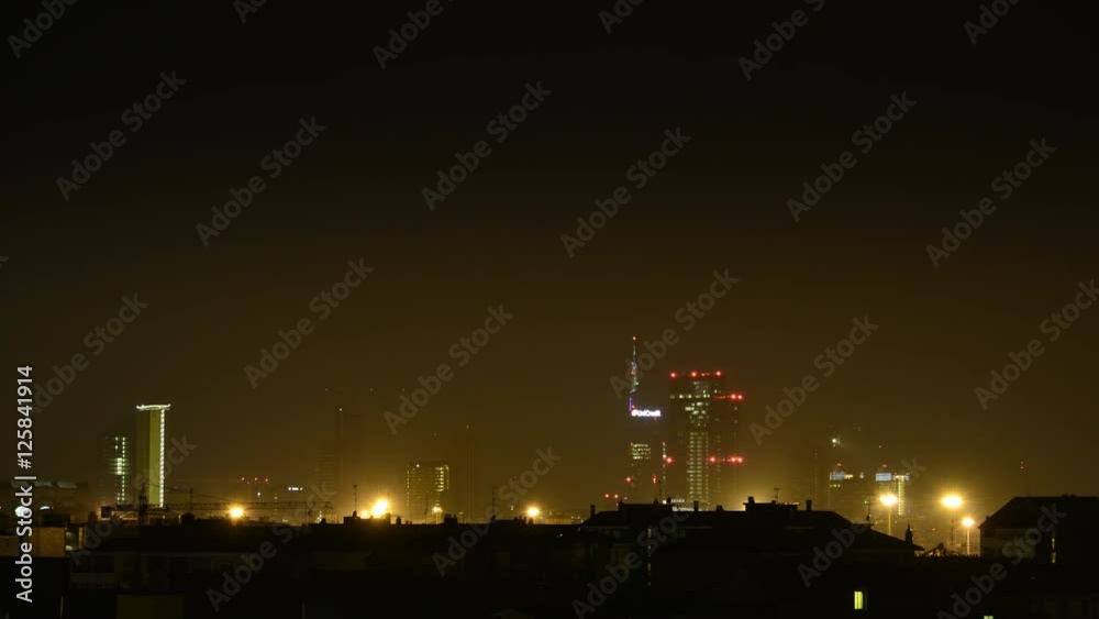 milano di notte, al tramonto,timelapse, milano di notte, al tramonto,timelapse,