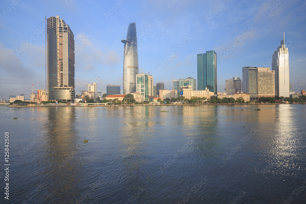 Panoramic view of Saigon in early morning
