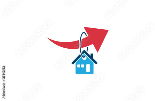 arrow up house marketing logo