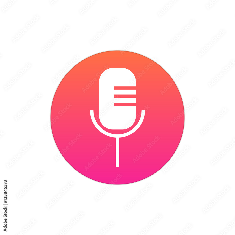 Microphone icon vector, clip art. Also useful as logo, circle app icon, web UI element, symbol, graphic image, silhouette and illustration. Microphone icon vector, clip art. Also useful as logo, circle app icon, web UI element, symbol, graphic image, silhouette and illustration.