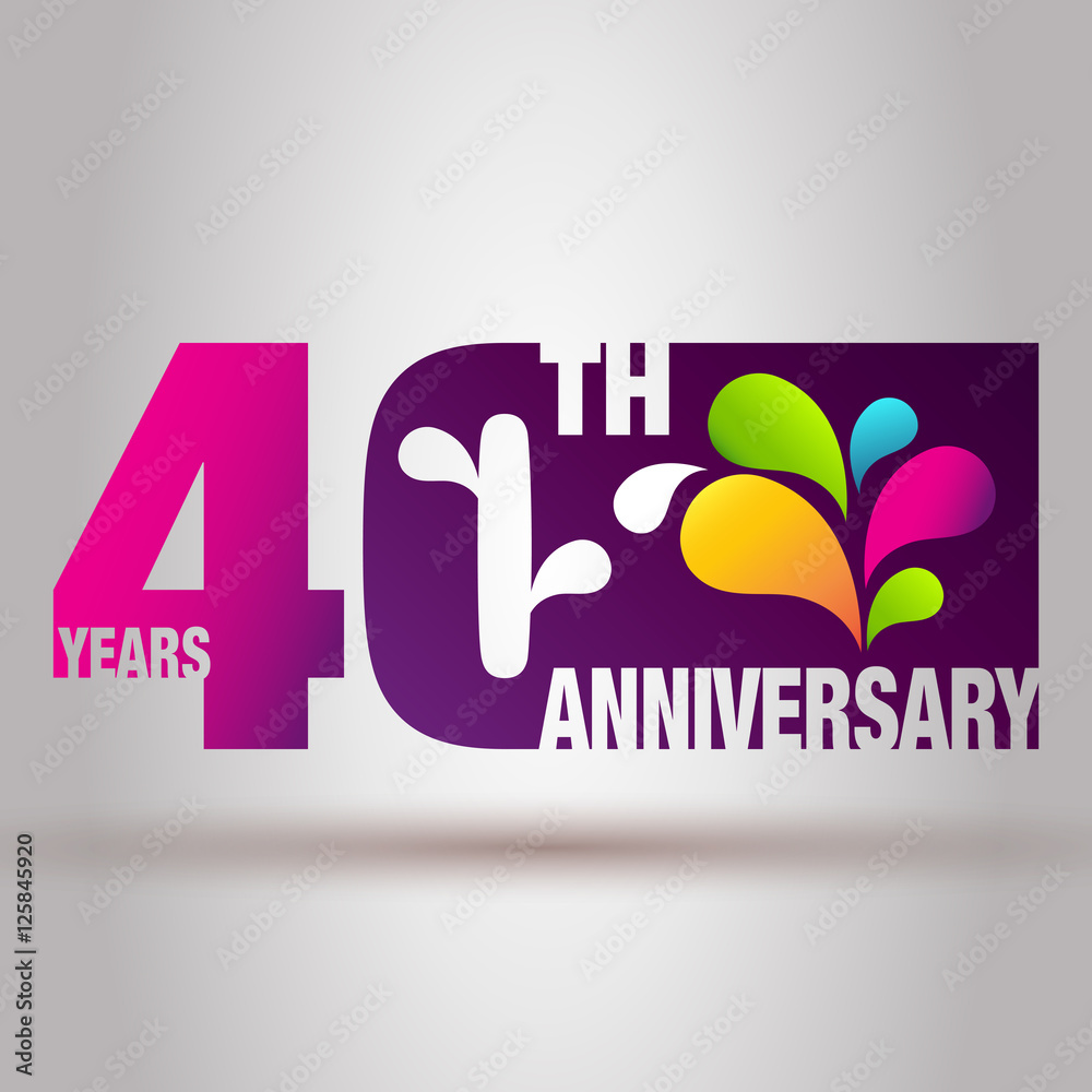 Anniversary Card. Anniversary Background. 40th Anniversary Template.