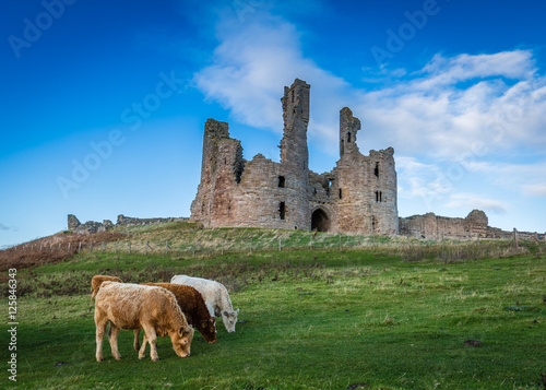 Dunstanburgh Castle in Northumberland, England