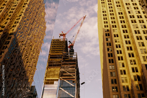 evening light - center city construction - office towers