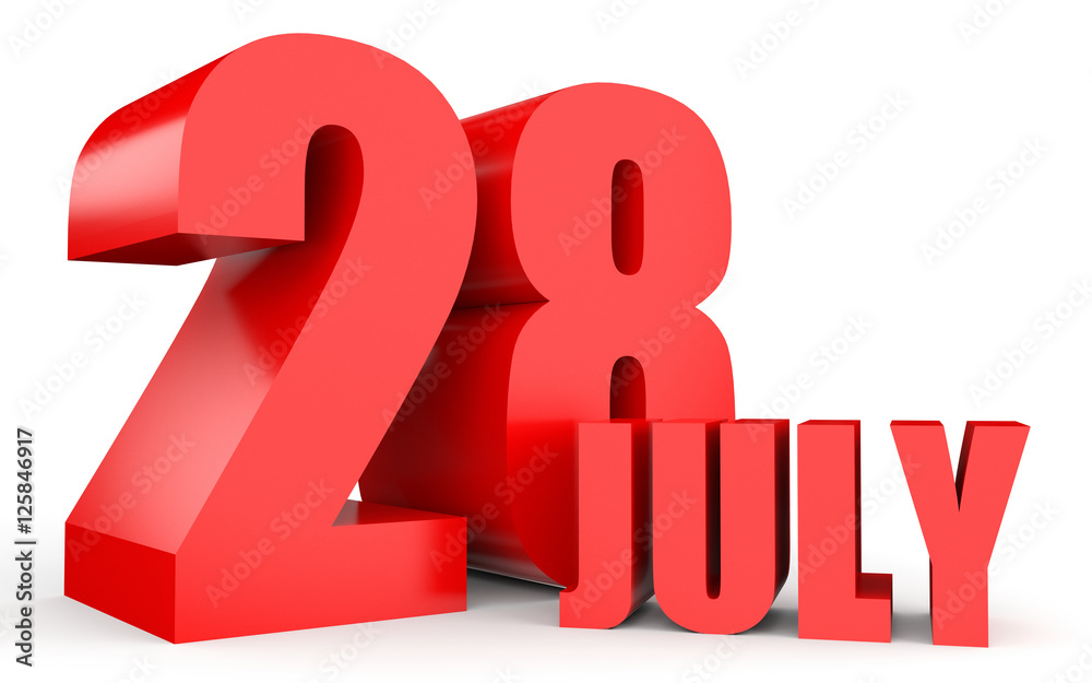 July 28. Text on white background.