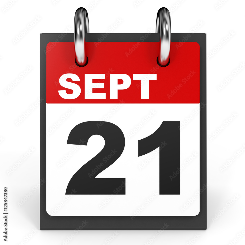 September 21. Calendar on white background. September 21. Calendar on white background.