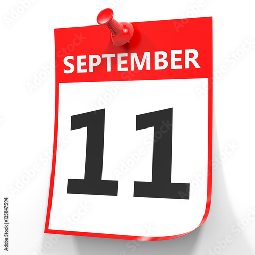 September 11. Calendar on white background.