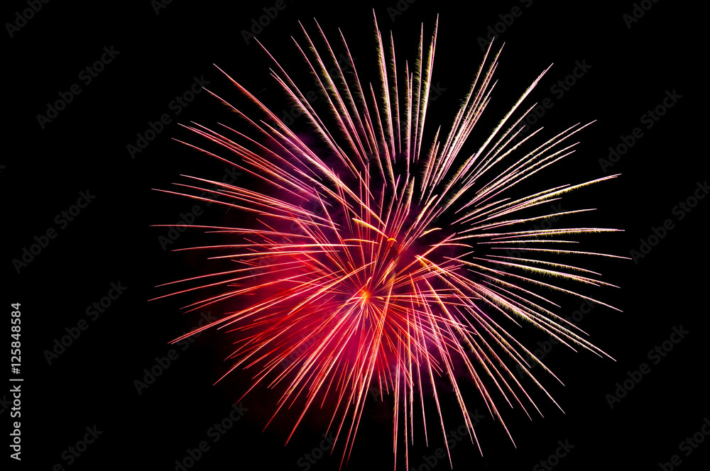 Bright flashes of celebratory fireworks Bright flashes of celebratory fireworks