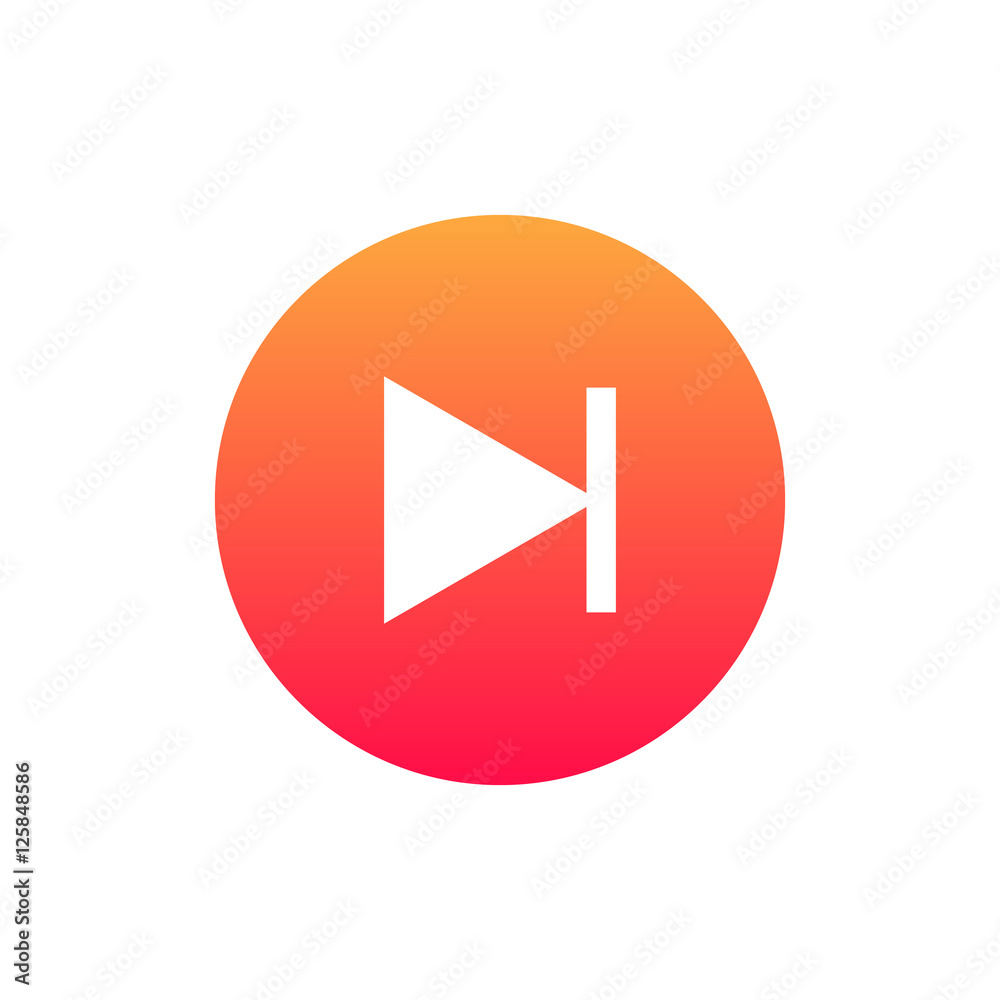 Next track icon vector, clip art. Also useful as logo, circle app icon, web UI element, symbol, graphic image, transparent silhouette and illustration.