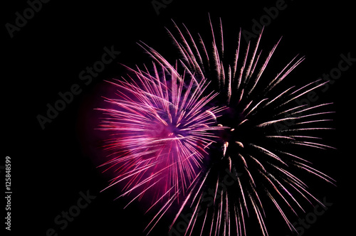 Two flashes of purple fireworks